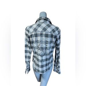 Y2K Cello Plaid Long Sleeve Shirt